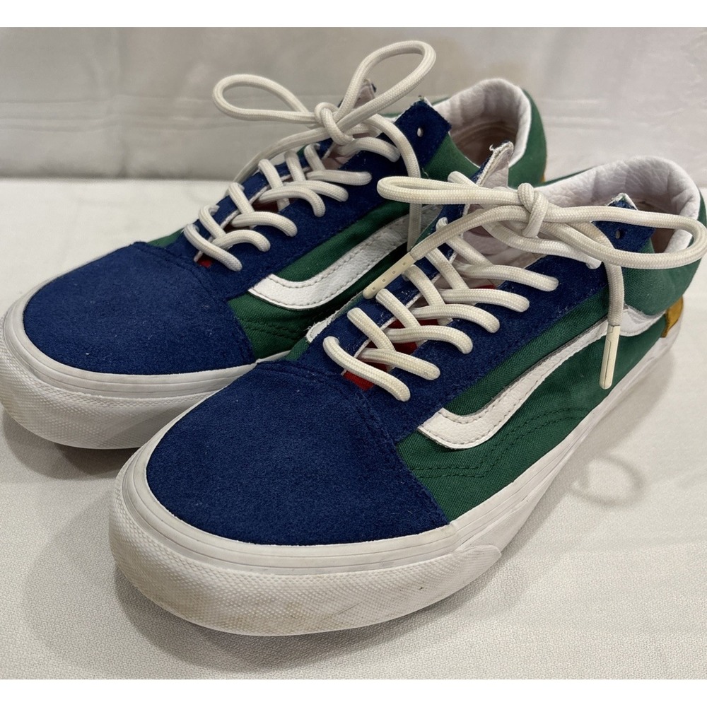 VANS Old Skool Yacht Club Men 7.5 Women 9 Skater Sneakers Blue Green Gold Red